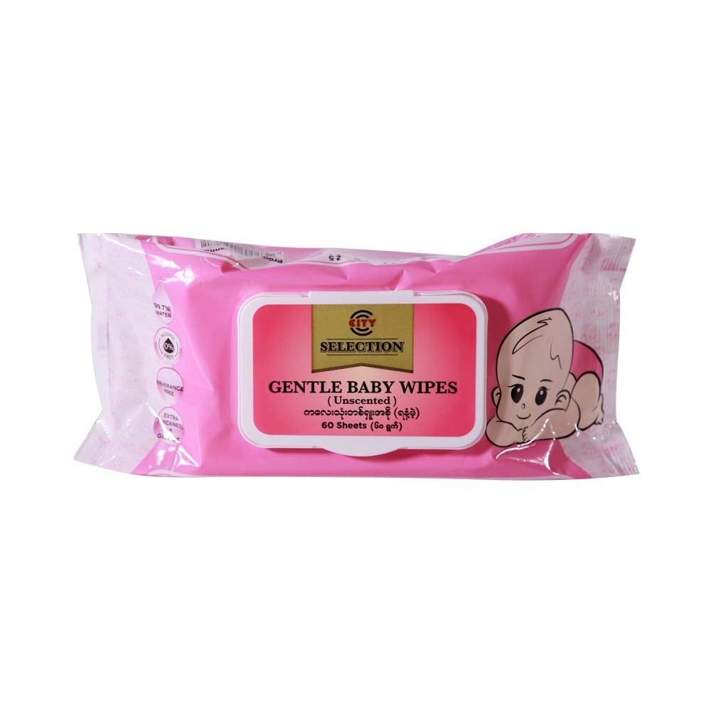 City Selection Baby Wipes Mildly Scenied 60PCS