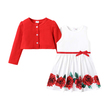 Toddler Girl Valentine'S Day Rose Plants And Floral Pattern Elegant Dress Set 2PCS 20759989