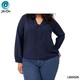 The Ori Women Long Sleeve Top LBD025 Blue (Small-46)