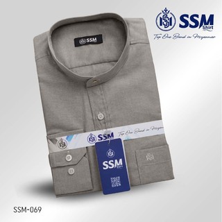 Mandarin Collar Shirt Long Sleeve Large (Purplish Blue) SSM-O-P-S-060