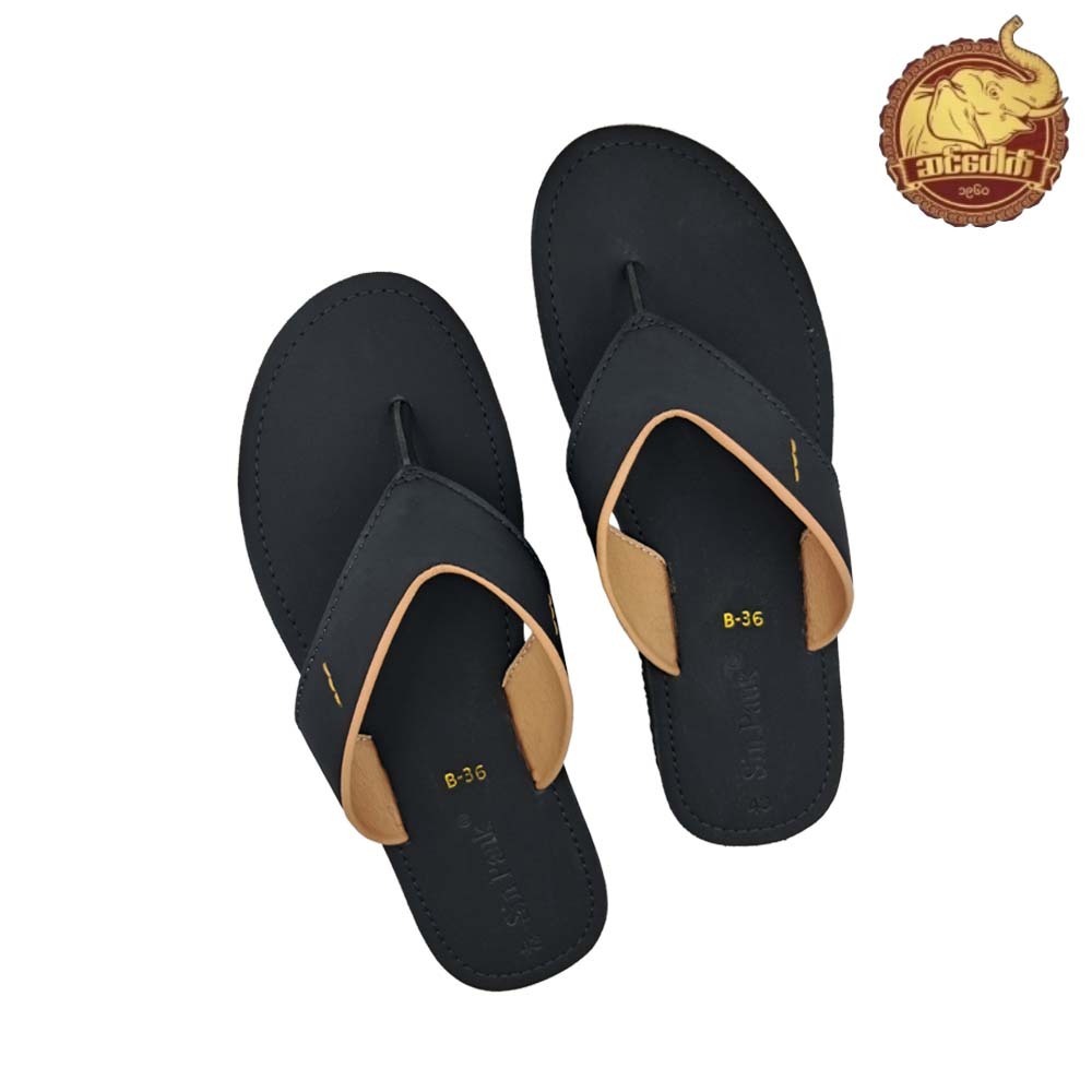 Sin Pauk Men Leather Slipper B-36 (No-46)