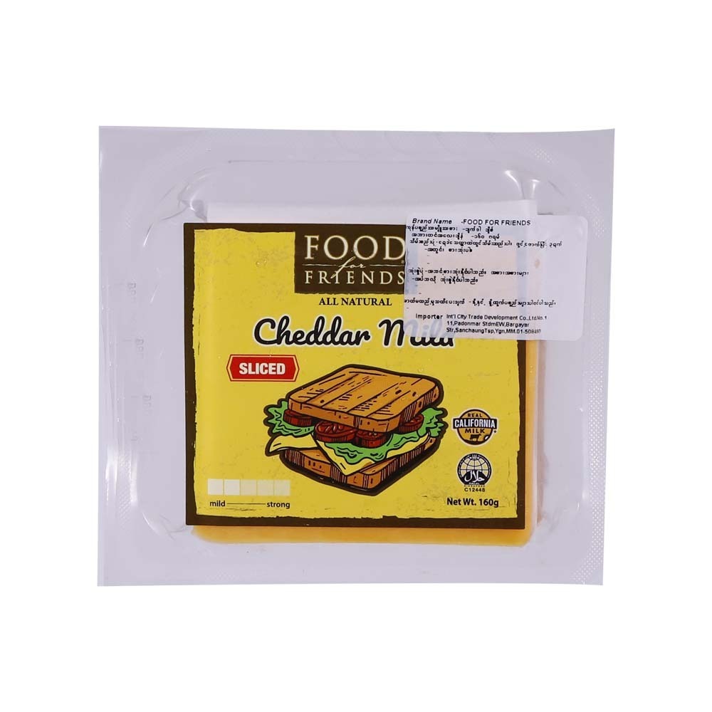 Food For Friends Cheddar Mild Sliced 160G