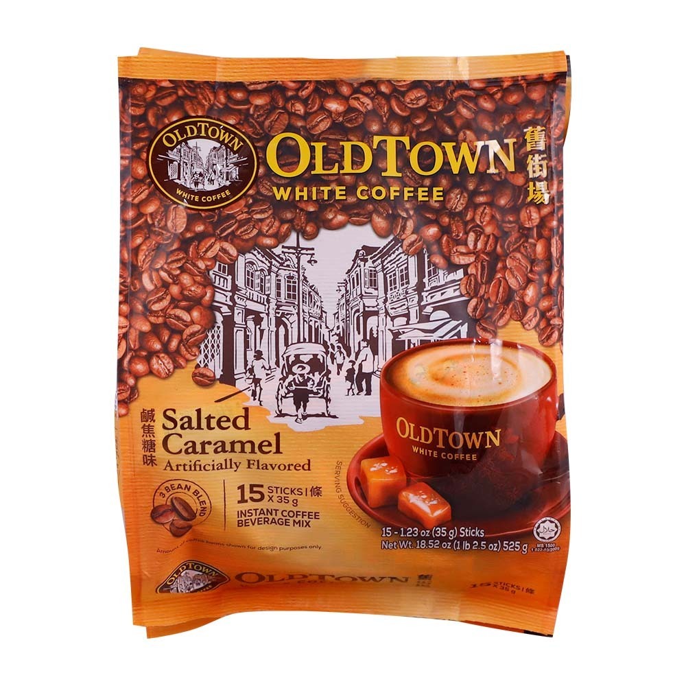 Old Town Salted Caramel 3 in 1 Instant White Coffee 525G 15Sticks