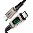 Acefast C6-03 U-C To USB-C 100W Zinc Alloy Digital Display Braided Charging Data Cable (2M) 27070008 Silver