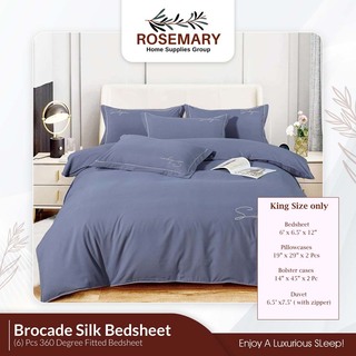 Rosemary Brocade Bedsheet Set with Blanket RM-RM-CLM-6PCS (BR-08)