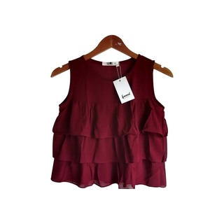 Kudos Floral Chiffon Woman Blouse Brown B-002 Small