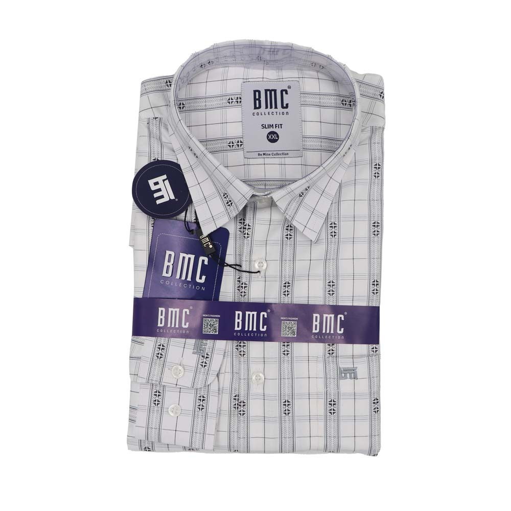 BMC Men Slimfit Shirt Long Sleeve 1310079 Gray XL
