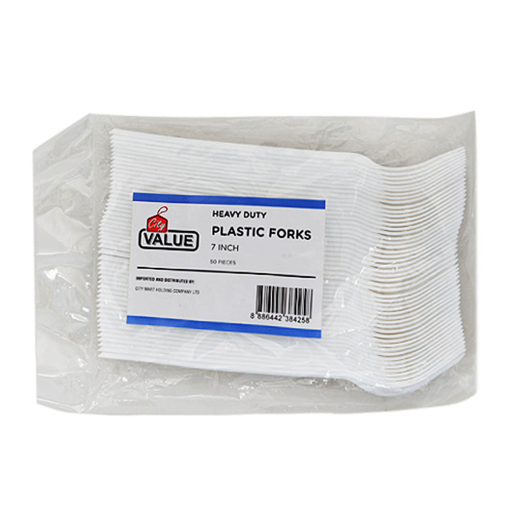 City Value Plastic Fork 6.5IN 50PCS