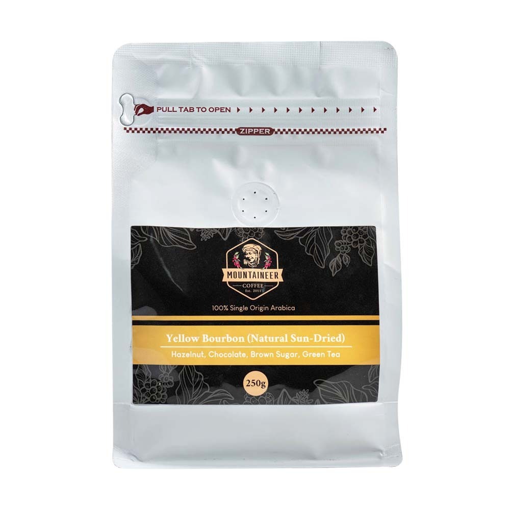 Mountaineer 100% Single Origin Arabica Yellow Bourbon Coffee (Natural Sun-Dried) 250G
