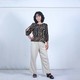 Kudos Floral Chiffon Woman Blouse Coffee B-013 Medium