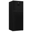 Beko 470 L, Freezer top, Glass Black Refrigerator (RDNT470E50VZGB)