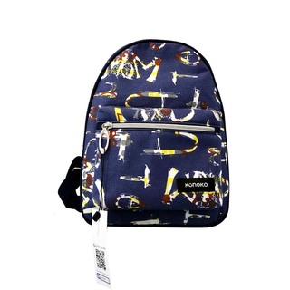 Konoko Cotton Mini Backpack M Size (Blue Cartoon)