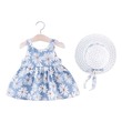 Baby Girl All Over Daisy Floral Print Bowknot Sleeveless Tank Dress With Hat Set 2PCS 20389943