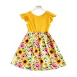 Kid Girl Floral Splice Dress With Fly Sleeve 20306008