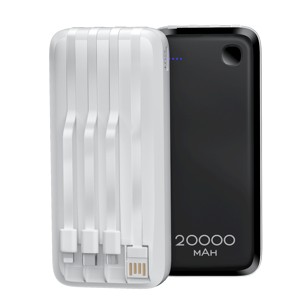 Konfulon A23L (20000mAh Built-in 4 Cable Power Bank) White