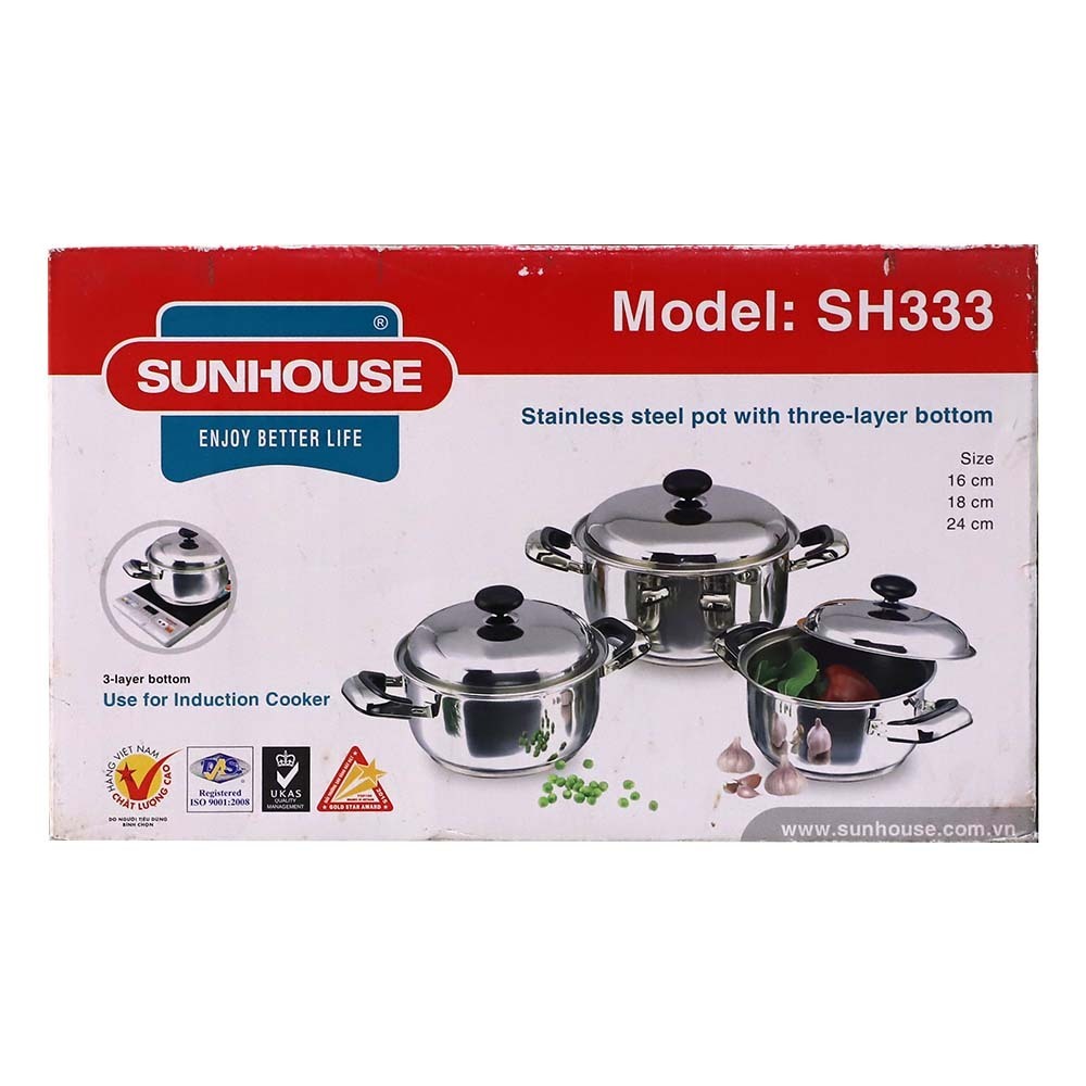 Sunhouse Stock Pot Set 3PCS SH333