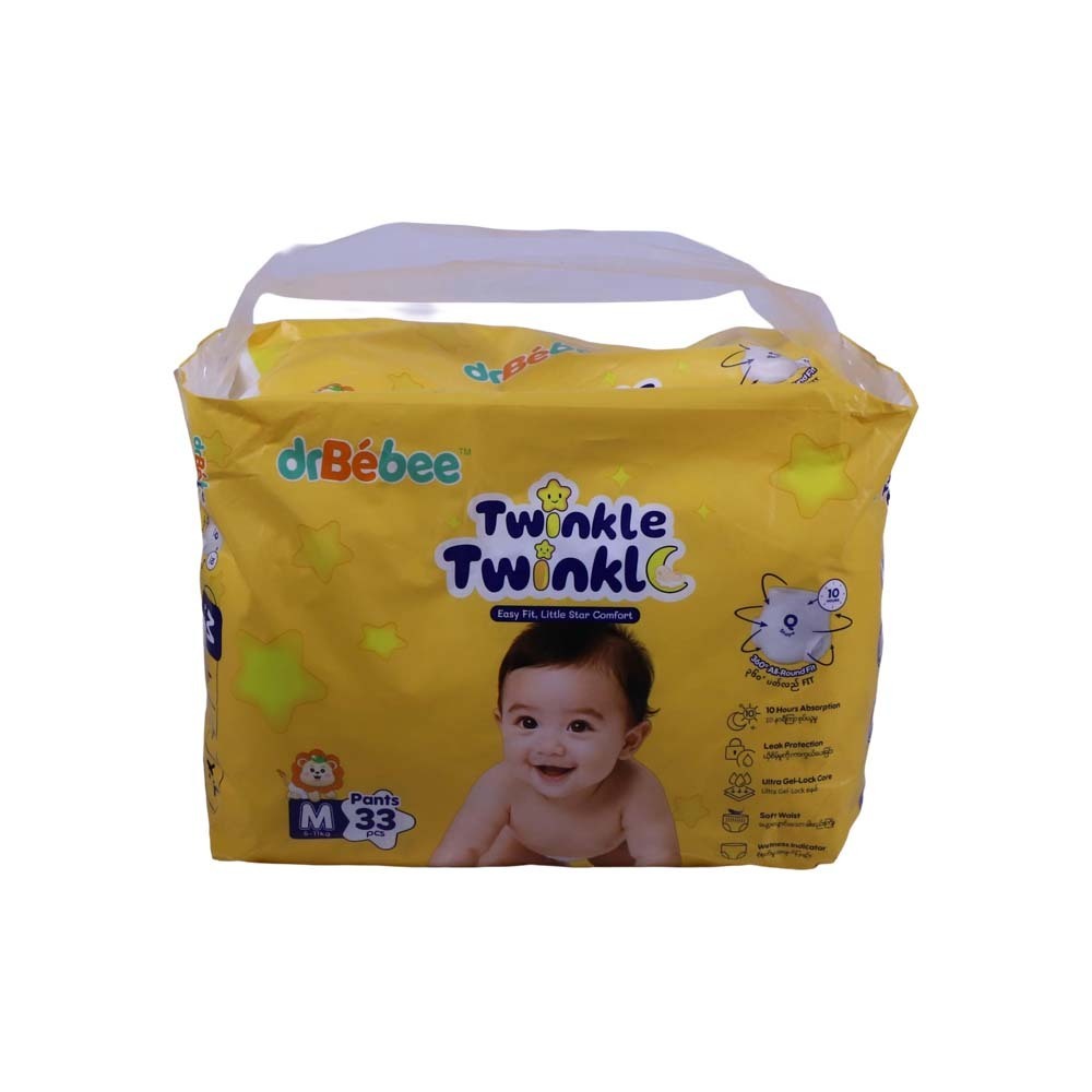 Dr Bebee Twinkle Baby Diaper Pants Jumbo 33PCS (M)