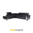 Index Rizzini Half Leather Corner Sofa/L Black