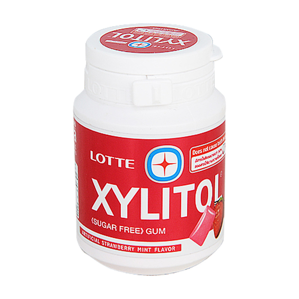 Lotte Xylitol Sugar Free Gum Strawberry Mint 58G