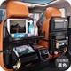 Car Back Seat Foldable Leather Tray