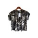 Kudos Floral Chiffon Woman Blouse Black B-007 Large