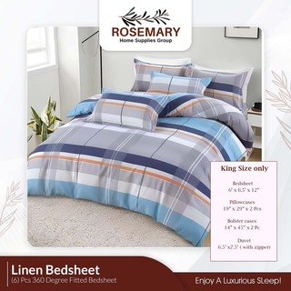 Rosemary Linen Bedsheet Set with Blanket RM-LN-BSD-7PCS-1001 (LN-06)