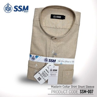 Madarin Collar Shirt Short Sleeve 2XL (Olive Green) SSM-O-M-S-011