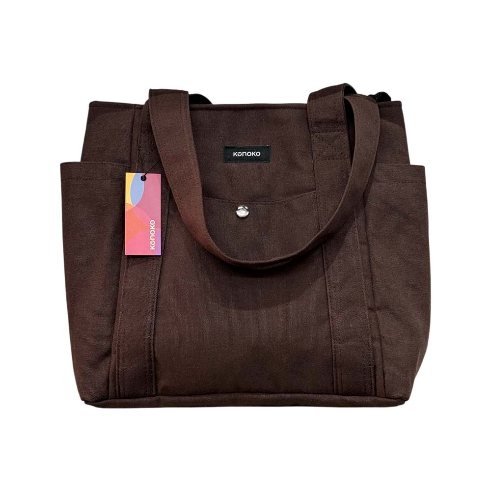 Konoko Canvas Tote Bag Medium (Brown)