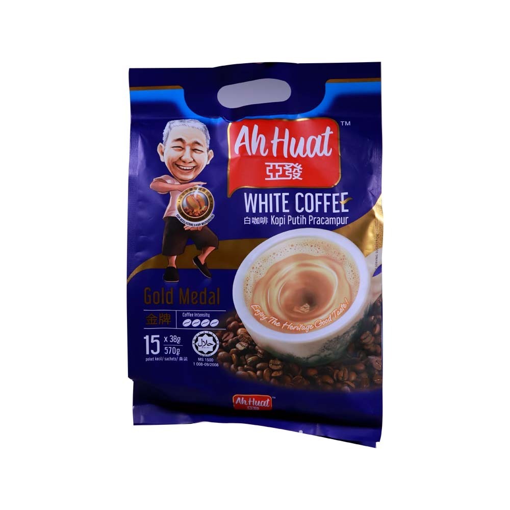 Ah Huat White Coffee Gold Medal 15PCS 570G.
