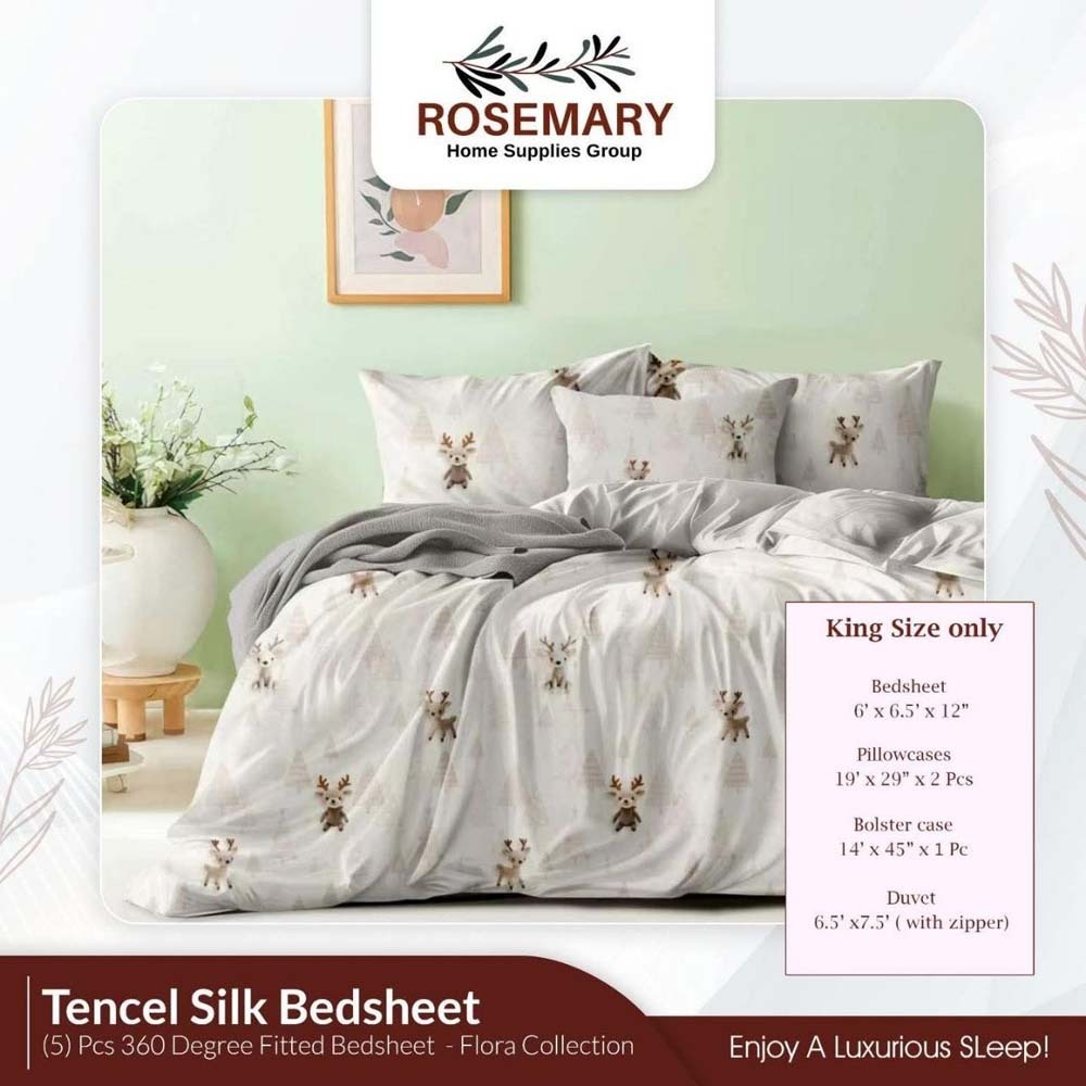 Rosemary Flora Collection Bedsheet Set (5PCS) RM-RM-TBS1001 (TB-9)