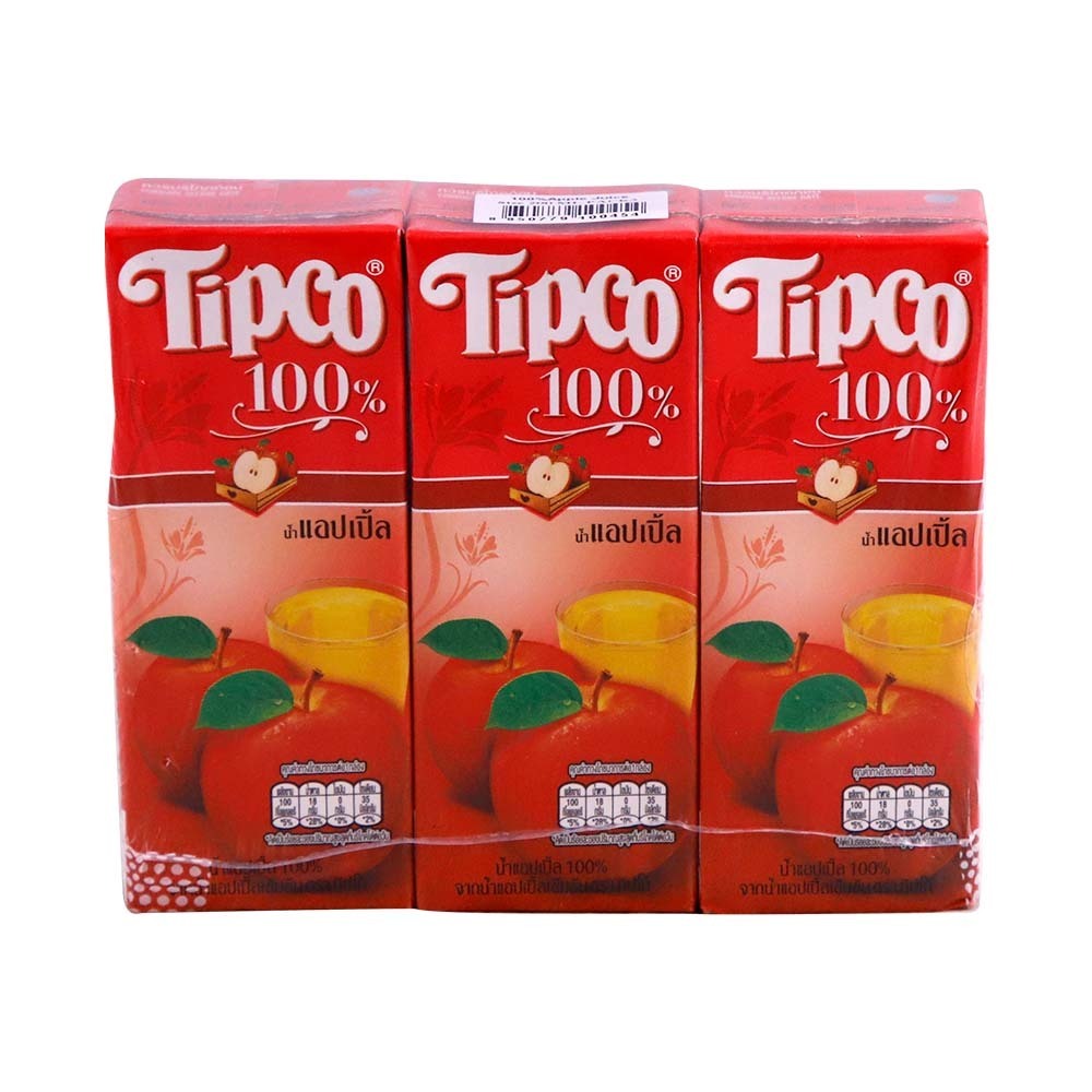 Tipco 100% Fruit Juice Apple 200MLx3PCS