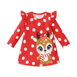 Baby Girl Sweet Elk Printlong Sleeve Dress (12-18 Months) 20716491