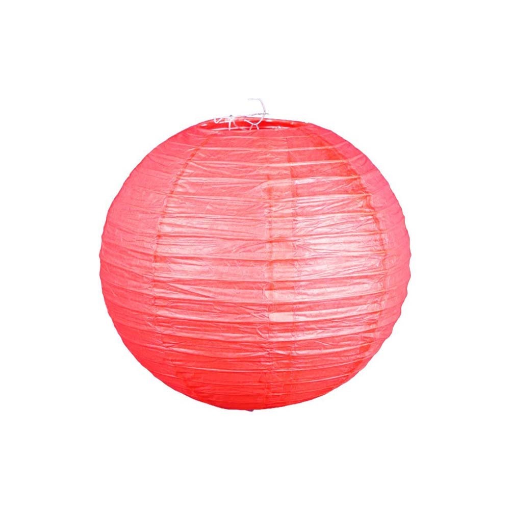 Uncle Gyi Uncle Gyi Round Paper Lantern (Plain) 20cm Red