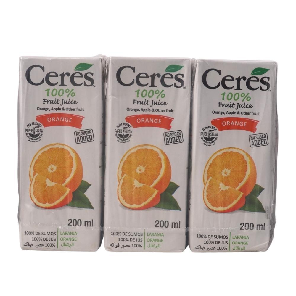 Ceres 100% Fruit Juice Orange 200MLx6PCS