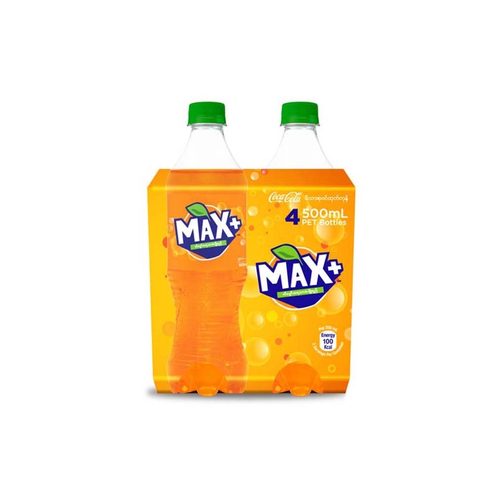 Max Plus Orange Carbonated Soft Drink 500MLx4PCS