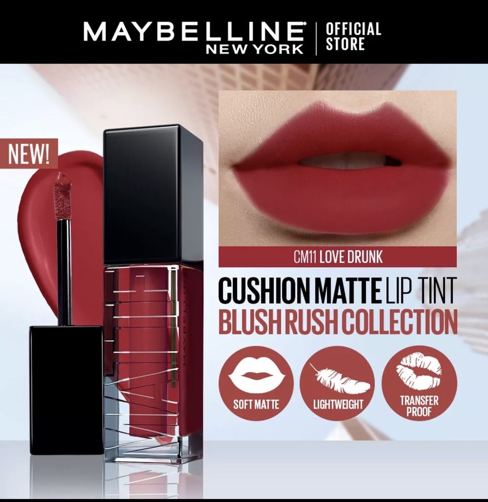 Maybelline Color Sensational Cushion Matte Liquid Lipstick 6.4ML (CM11 Love Drunk)