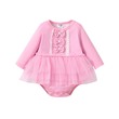 Baby Girl Naia Solid Color Lace Bowknot Ballet Wear Long Sleeve Romper 20692894