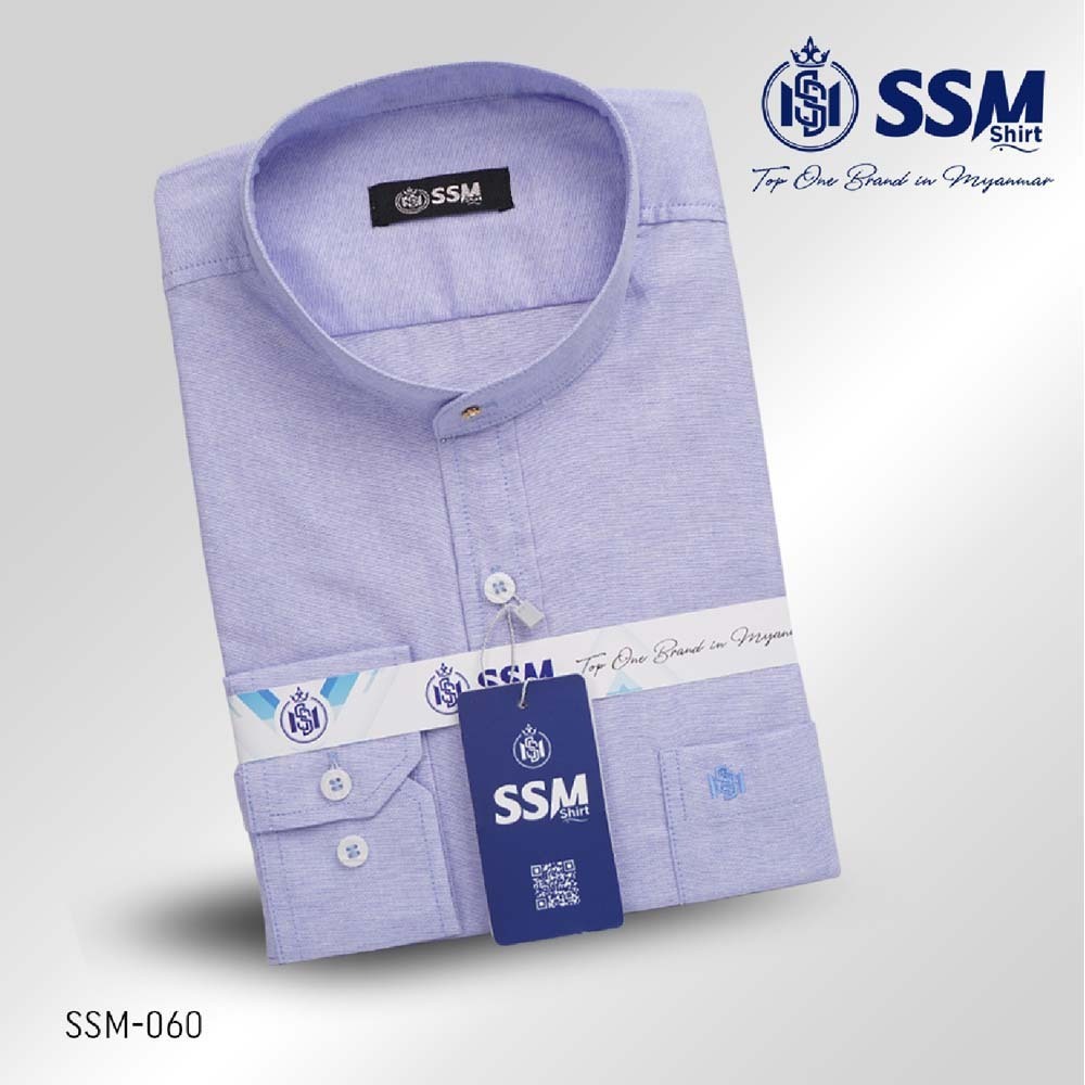 Mandarin Collar Shirt Long Sleeve Medium (Purplish Blue) SSM-O-P-S-060