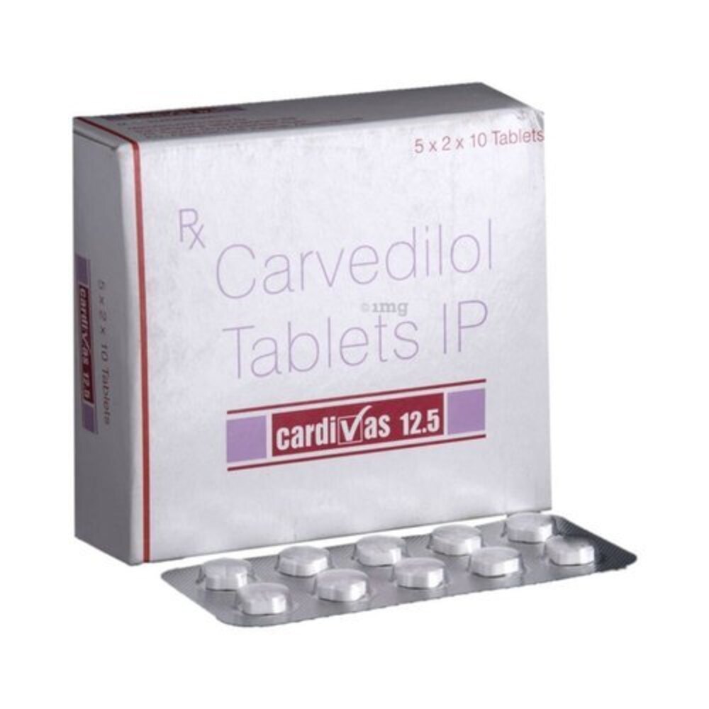 Cardivas 12.5 Carvedilol 10Tablets 1X10