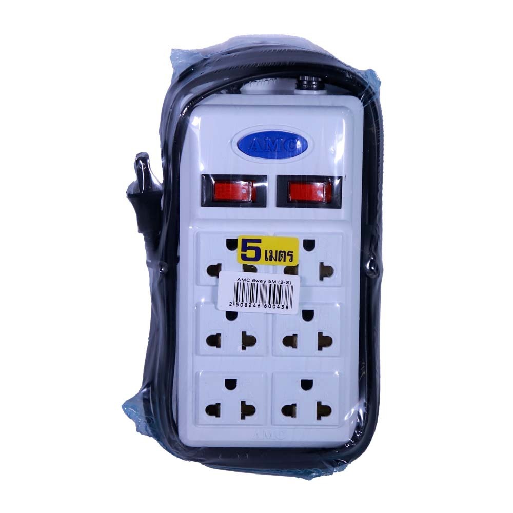 AMC Extension Socket 6Way 5m 2Switch