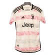 Juventus Official Away Player Jersey 23/24  White Pink (Large)