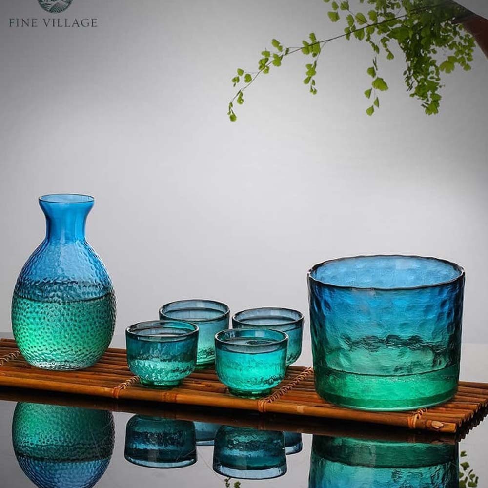 Fine Village Japanese Sake Glass Set (Green)