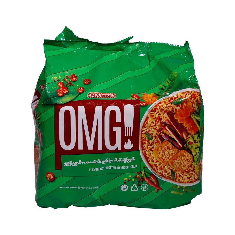 Mamee Omg Instant Flaming Hot Vege Noodle Soup 70G x 5
