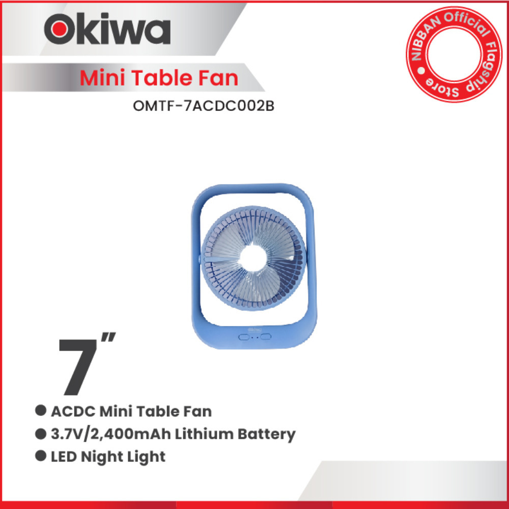 OKIWA 7 Inches Rechargeable Mini Fan OKMTF-7ACDC002B/P