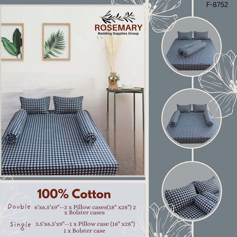 Rosemary 100% Cotton Double Bedsheet 5PCS Set CHIBS6-F8752