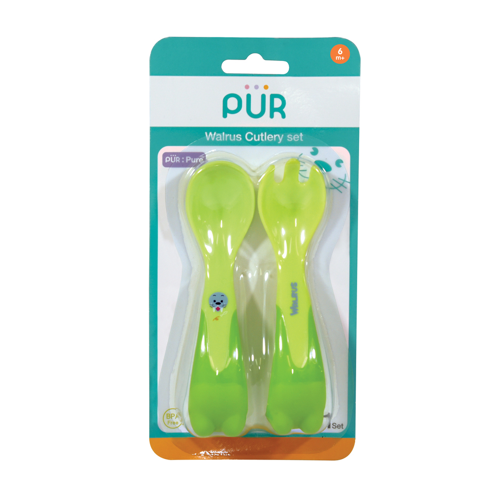 Pur Walrus Cutlery Set (5504) (Assorted Color: Green/Orange)