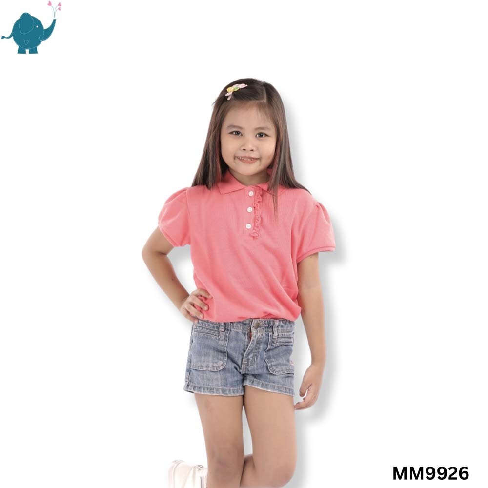 Max & Mia Girl Short-Sleeve Polo Top MM9926 Pink Small