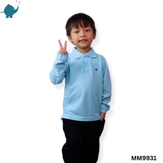 Max & Mia Boy Long-Sleeve Polo Shirt MM9931 Light Blue Medium