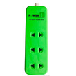 Power Plus 3 Way Socket ( without cable & switch) White+Green PP300IWC