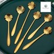 Fine Village Sakura Spoon-Short *6pcs (Gold) 12.4CM